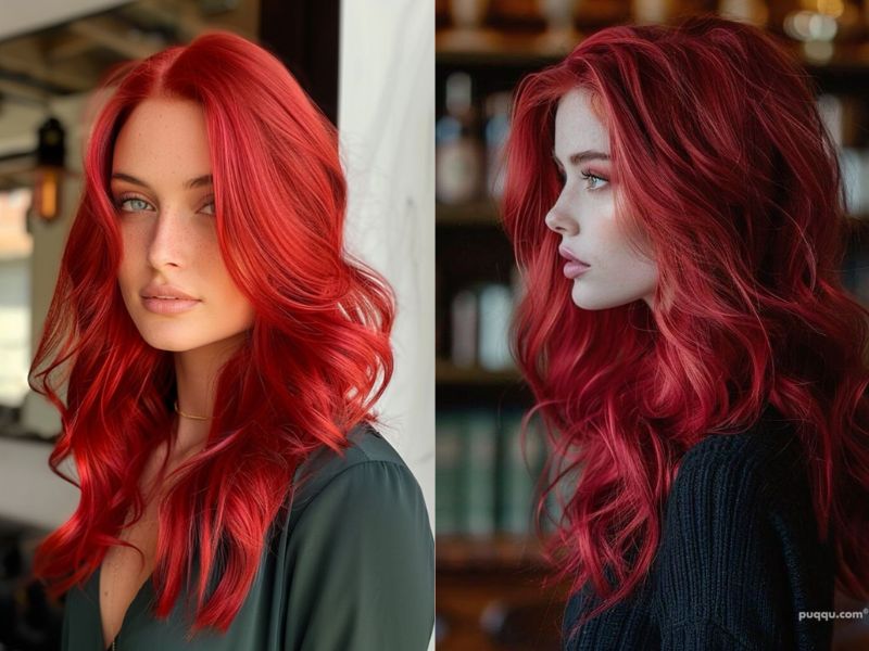 Hair color ideas red: Fiery red