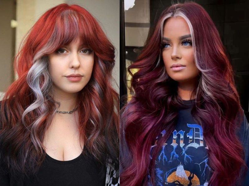 Subtle red hair color ideas with highlights