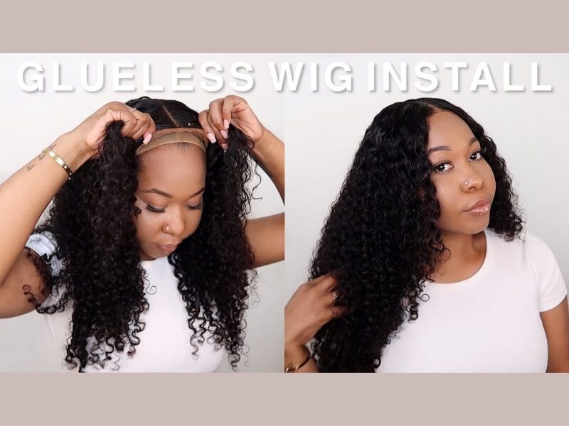 Step 3 on how to put on a glueless lace front wig