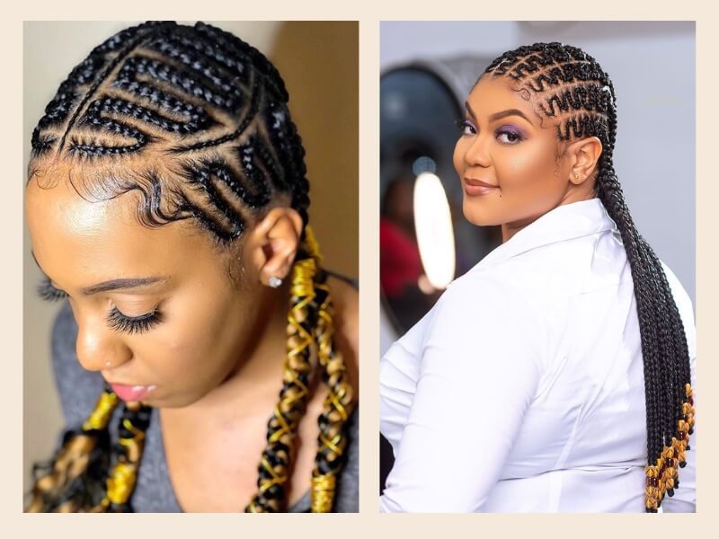 Zigzag braiding pattern for sew in with leave out