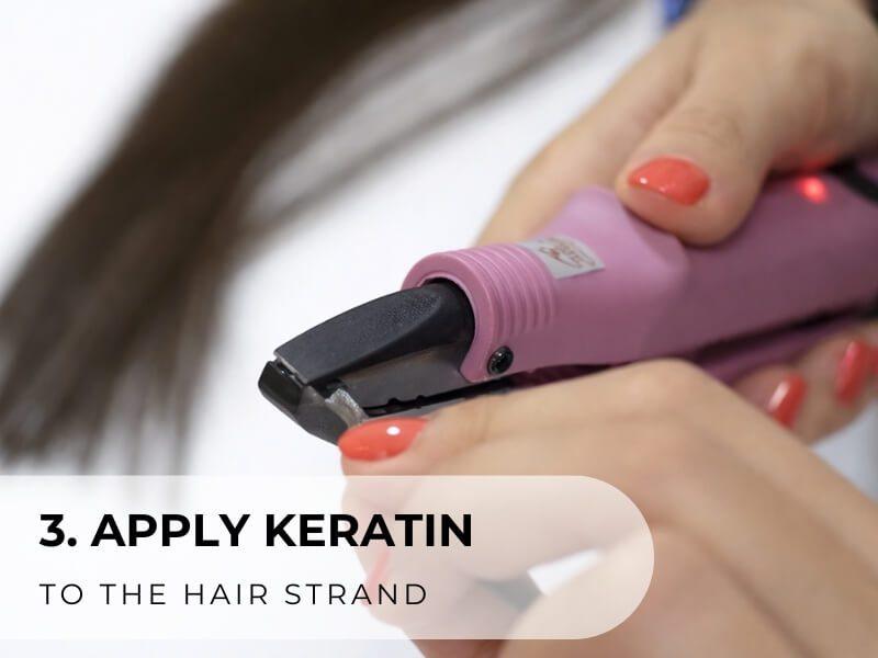 How to Make I Tip Hair Extensions 23 12 2025 2 - Luxshine Hair Applying keratin to the hair strand