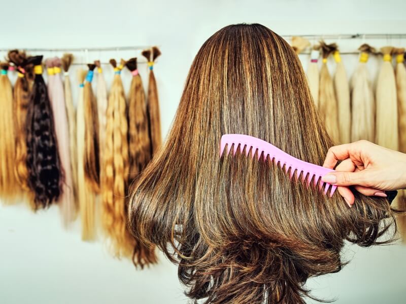 Use a wide-tooth comb to gently detangle from the ends to the roots