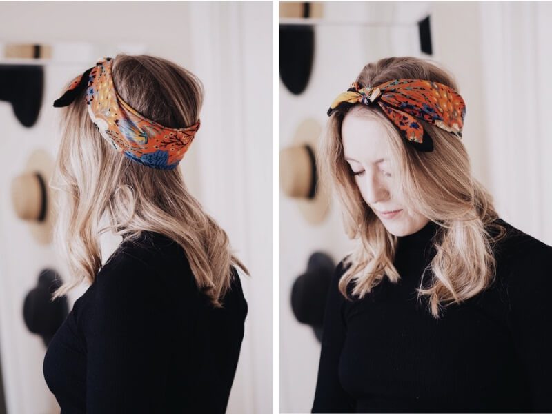 Wrap a scarf around your hair for 30 minutes to an hour