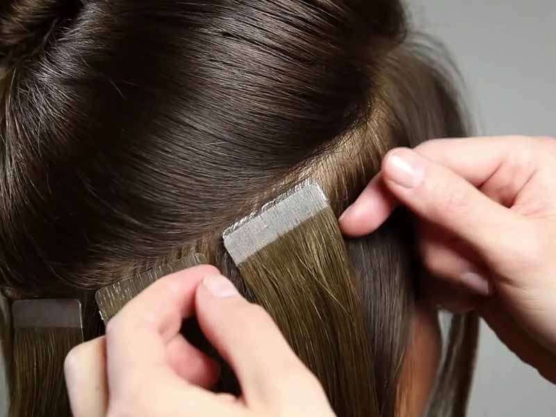 Tape in – hair extensions for short hair