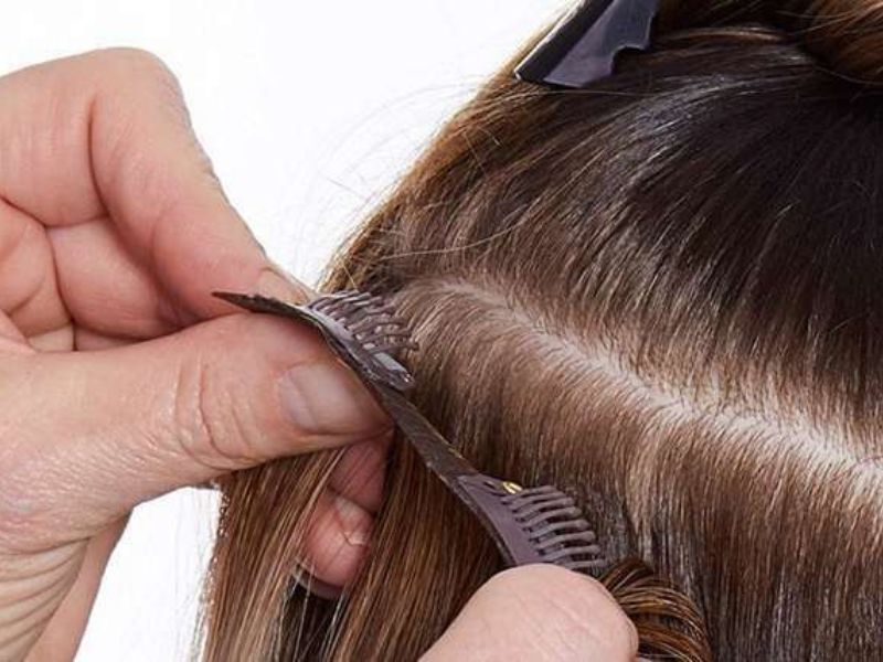 Clip in is the quickest hair extension for short hair