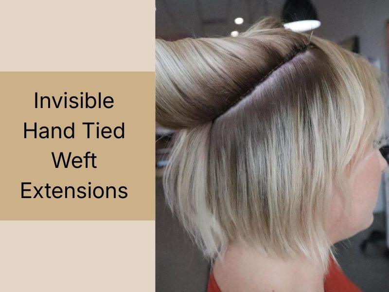Invisible hand-tied weft hair extensions for short hair