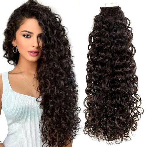 Curly tape-in extensions