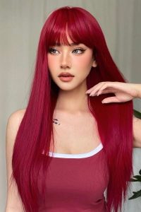 Bright red hair extensions 