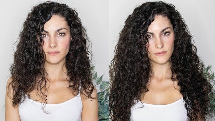 Curly hair tape hair extensions before and after 

