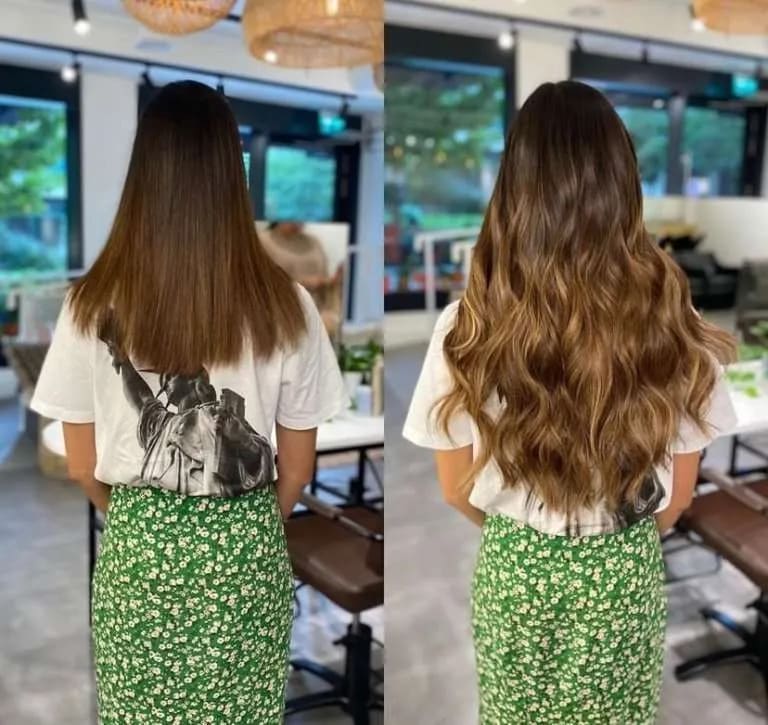 Ombre tape hair extensions before and after 
