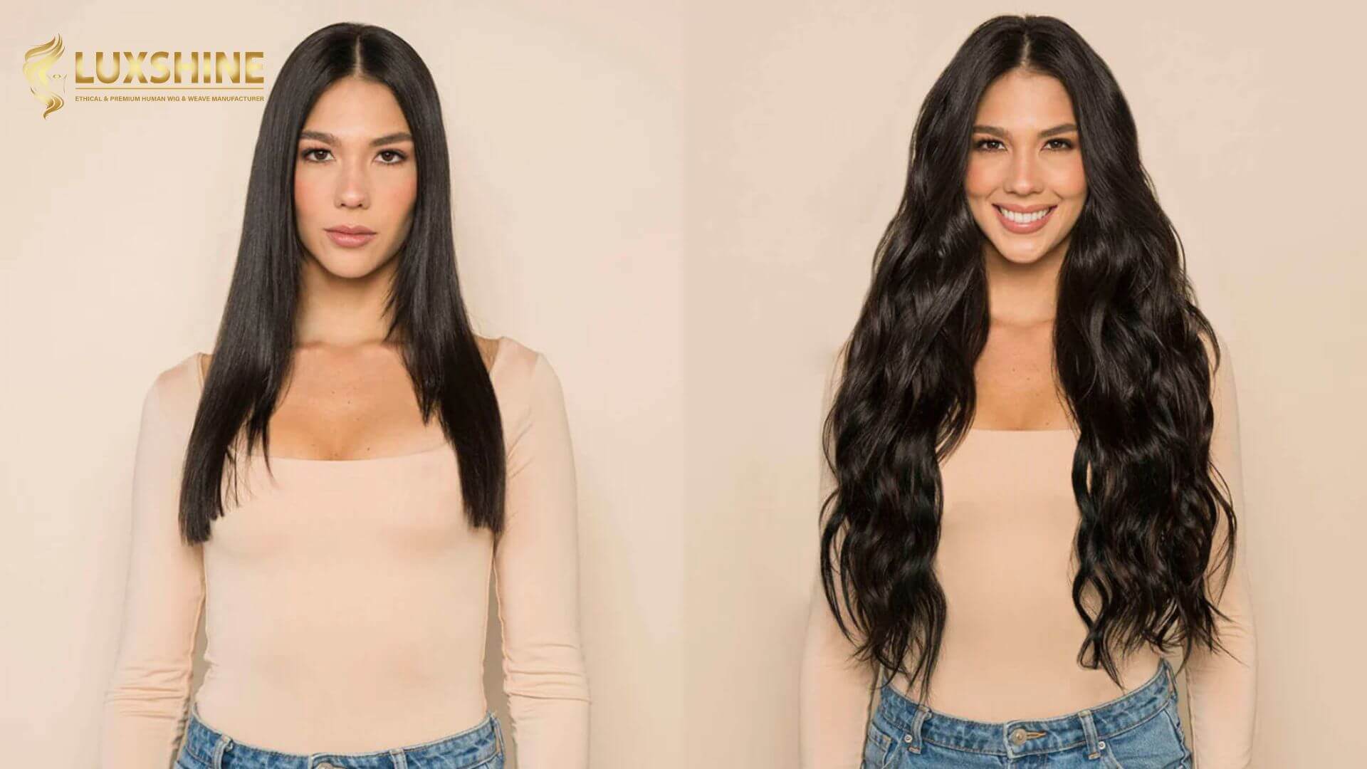 Tape hair extensions before and after photos