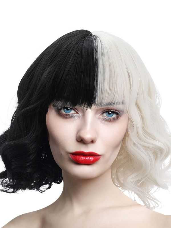 Beautiful girl with Curly Wig with Two Tones hairstyle