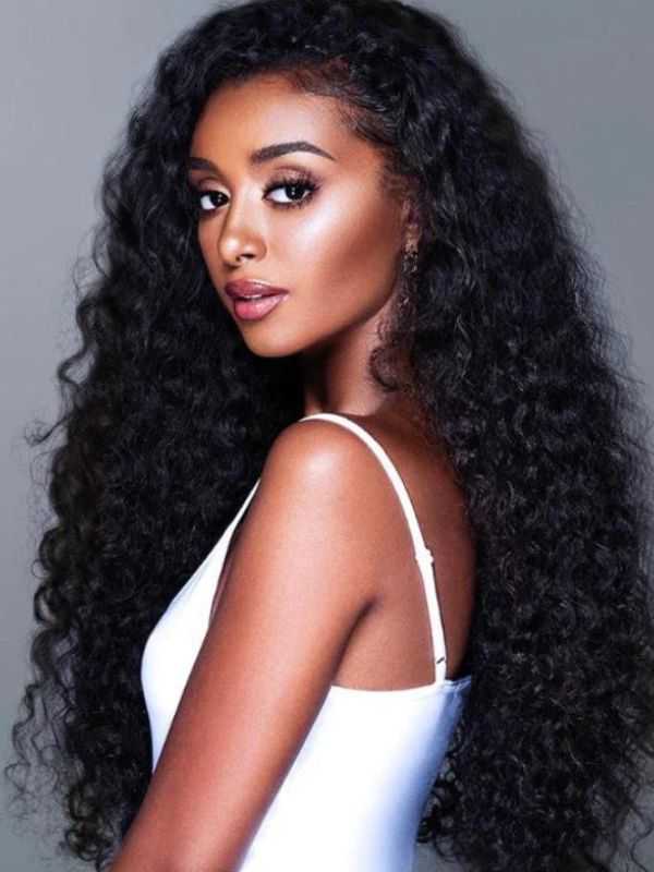 Long Classic Natural Curly Wig - curly lace wig hairstyles