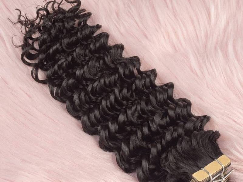 Deep Curly Tape In Hair Extensions