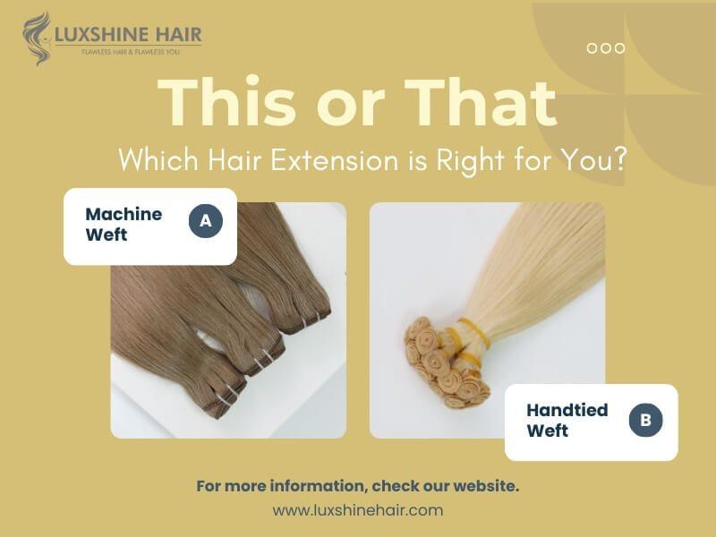 Hand Tied vs Machine Weft 22 08 2025 - Luxshine Hair Hand Tied vs Machine Weft