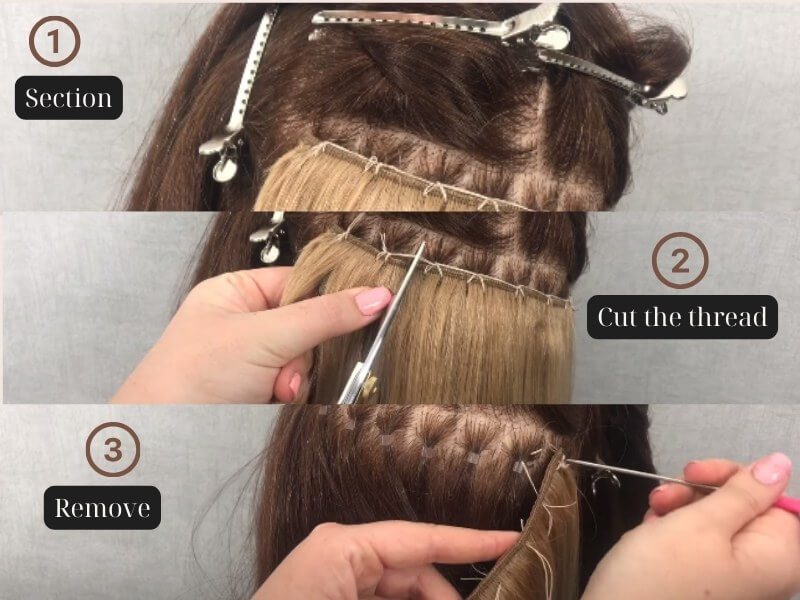 Remove the weft tracks