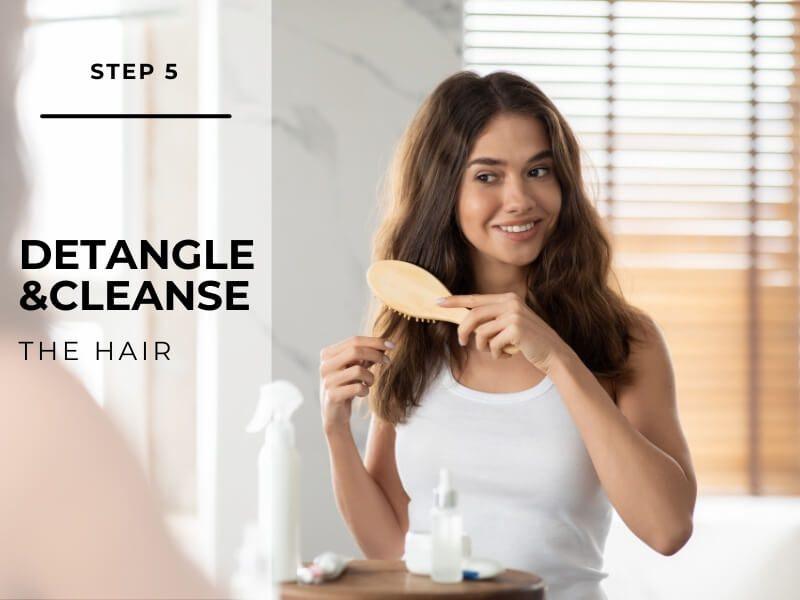 Detangle and cleanse the natural hair