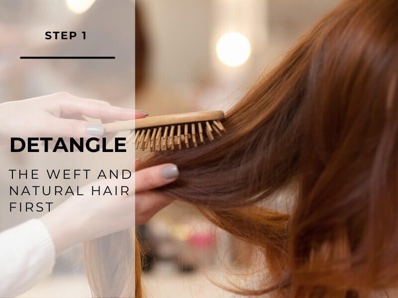 Detangle your hair using a wide-tooth comb