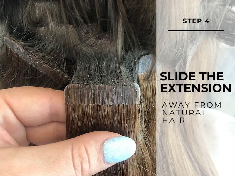 How to Remove Tape In Hair Extensions 18 12 2025 4 - Luxshine Hair Slide the extension away from your natural hair