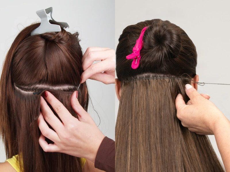 Attach the weft extensions