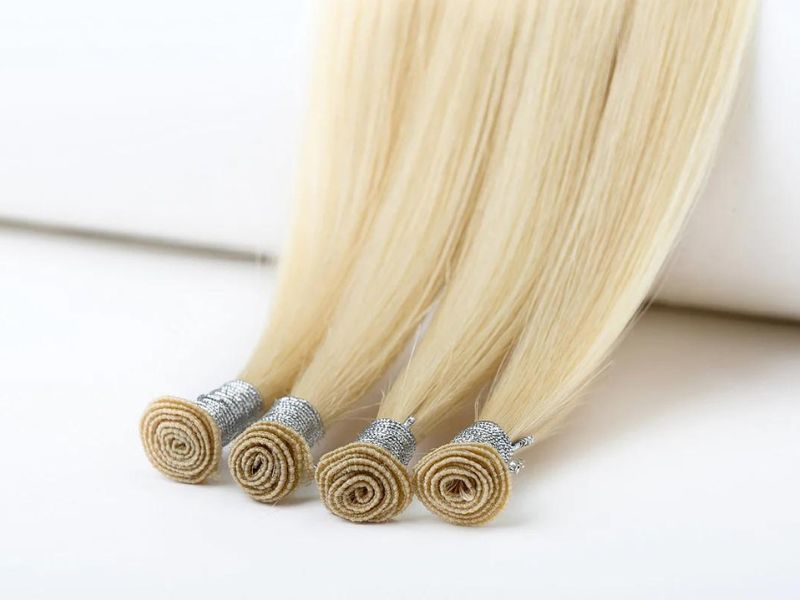 Hand-tied wefts hair extensions 