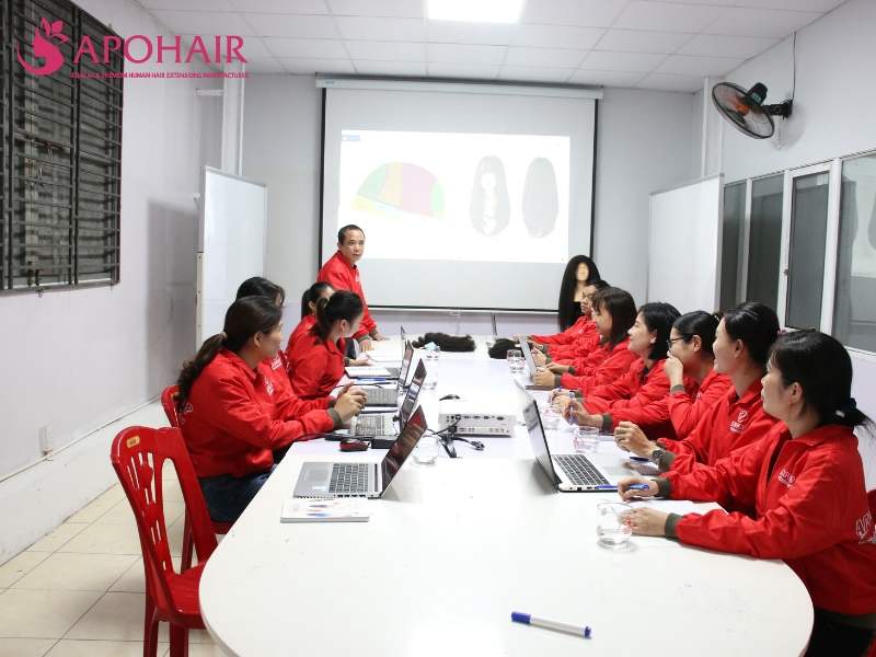 APO Hair’s factory department meeting