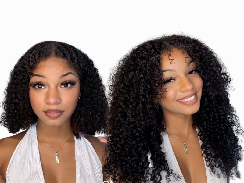 Kinky Curly, #1B Color, 18 inches