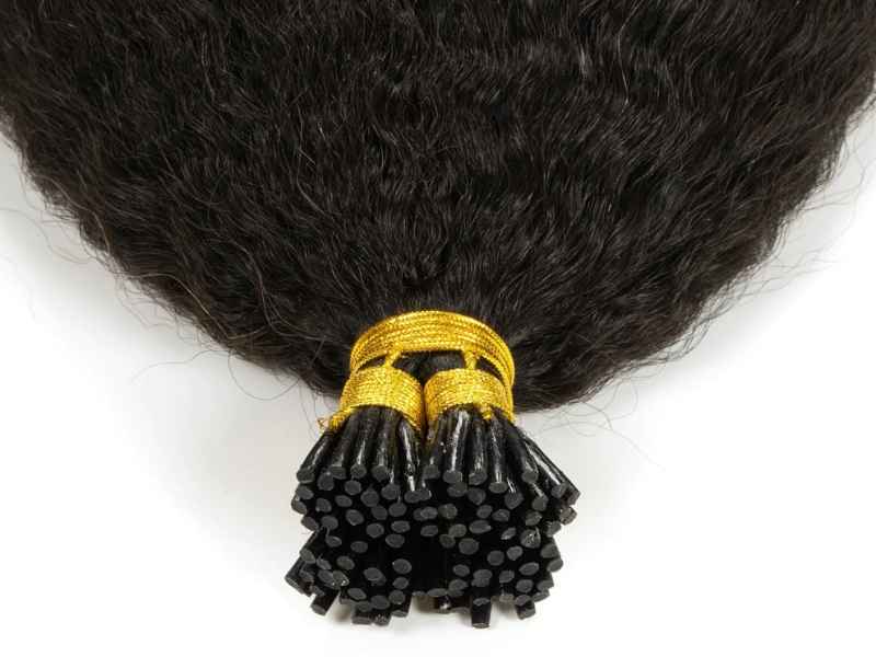 Kinky Straight I-Tip Hair Extensions