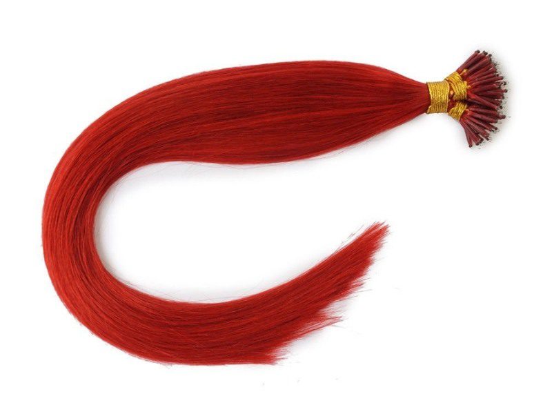 Red I-Tip Hair Extensions