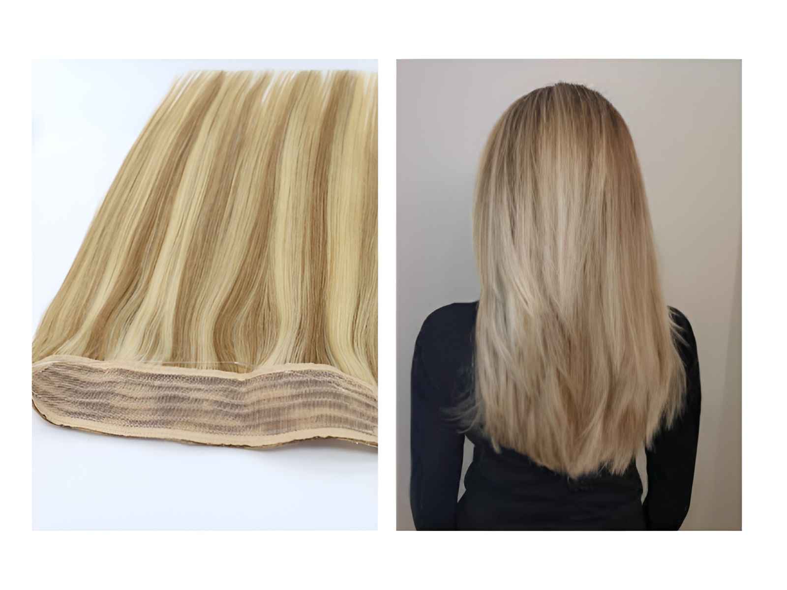 Halo hair extensions bring a natural appearance