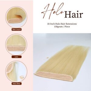 18-Inch Halo Hair Extensions 150gram per Piece