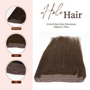 24-Inch Halo Hair Extensions 150gram per Piece