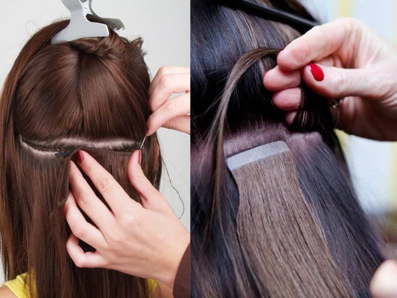 Sew-in and Tape-in hair extensions typically last 6-8 weeks