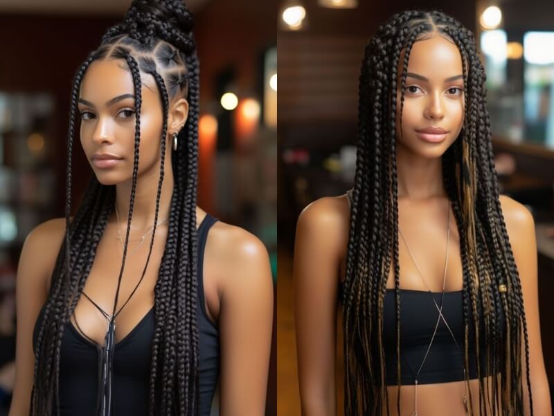 How to braid in hair extensions: Box Braids