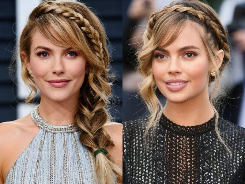 How to braid in hair extensions: Braided bangs 