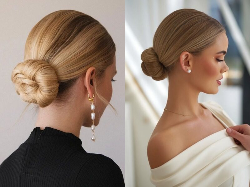 How to Style Hair Extensions 10 06 2025 6 - Luxshine Hair Low chignon is classy and low-maintenance