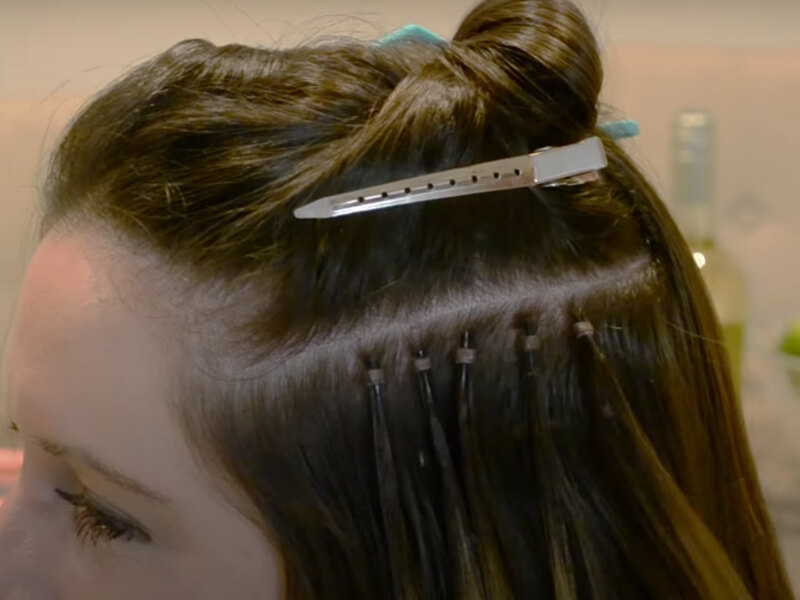 How to install micro ring hair extensions (8)