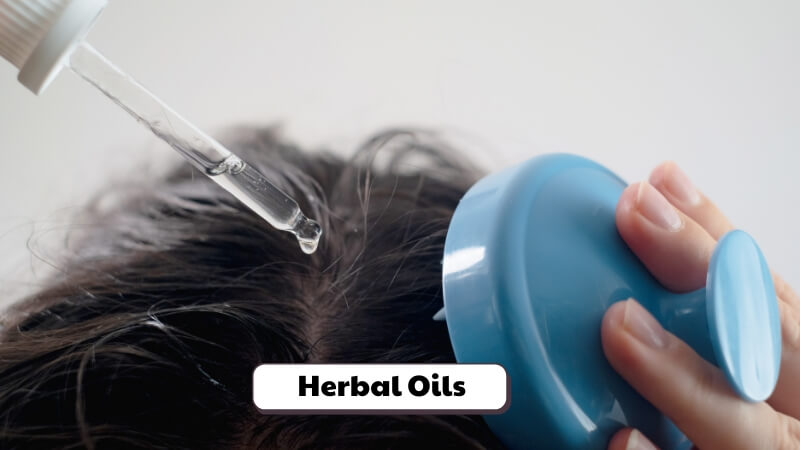 For better blood circulation, gently massage your scalp with just a small amount of oil.