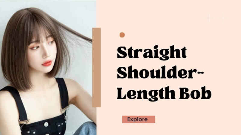 Straight shoulder-length bob is a simple, elegant look popular with young women.