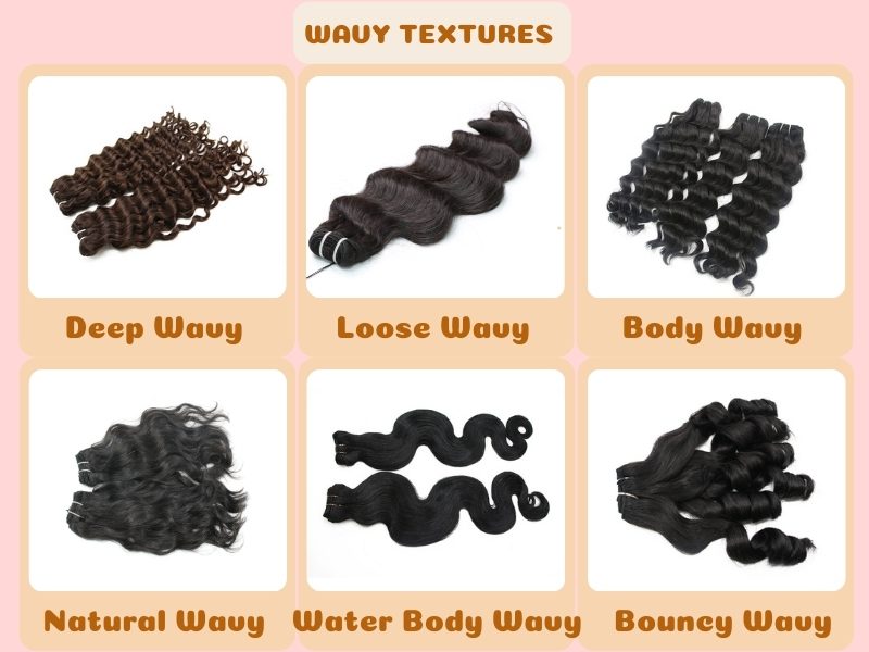 Luxshine’s Wavy hair textures