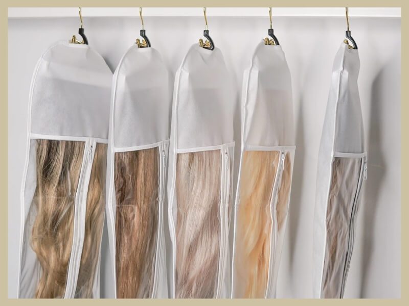 Step storing bulk hair of “How to care for bulk hair extensions”