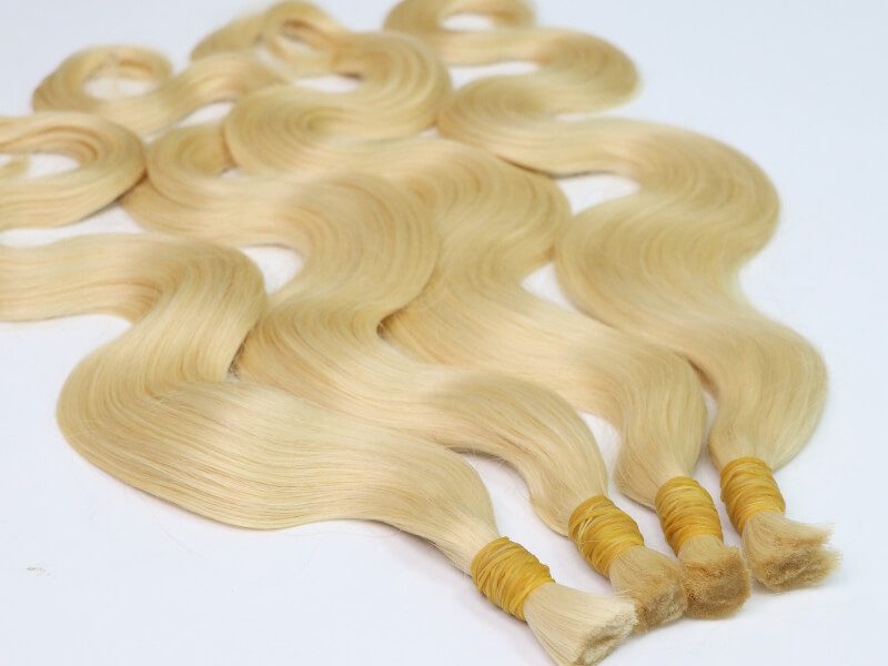 Water body wavy 613 color bulk hair from Luxshine