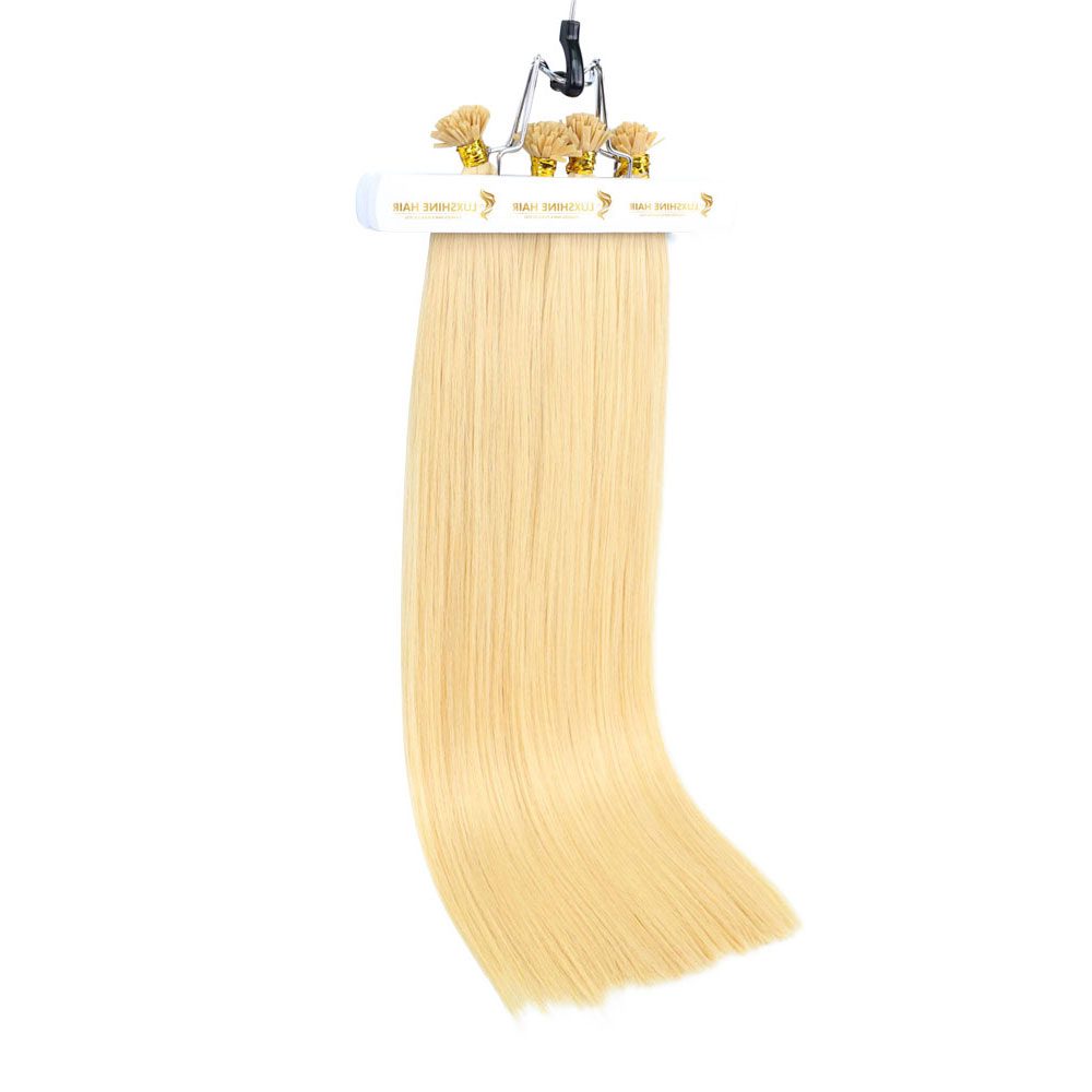 Flat Tip Hair Extensions Light Blonde Natural Straight - #613