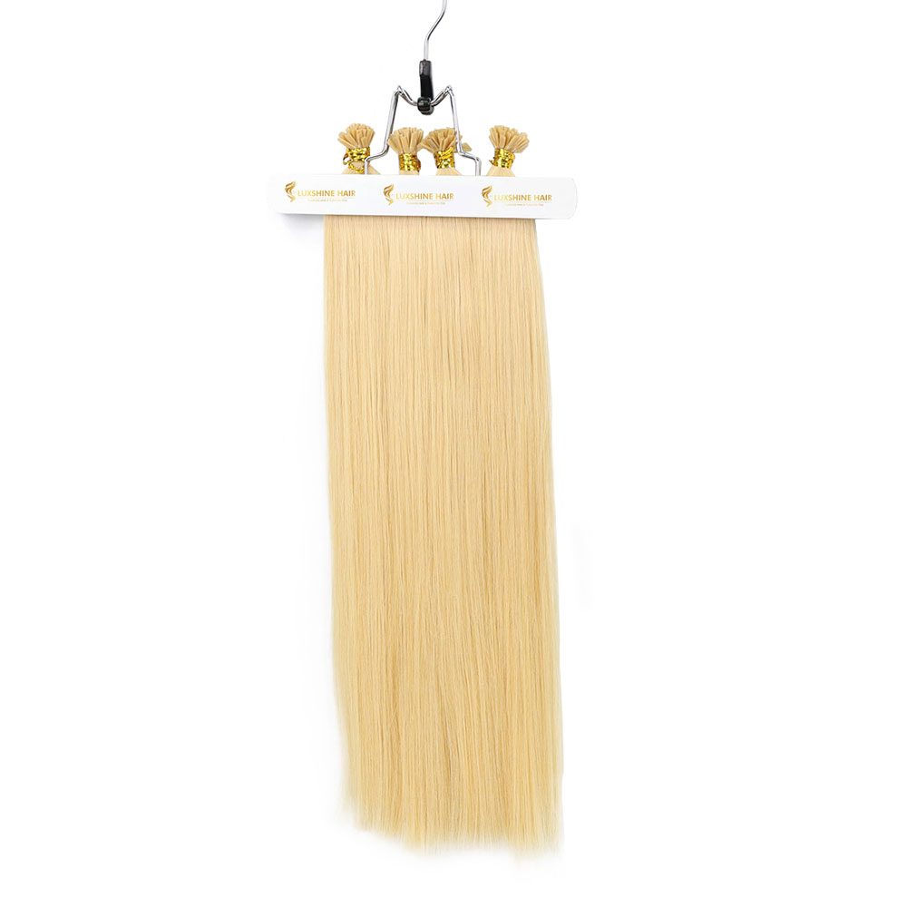 Flat Tip Hair Extensions Light Blonde Natural Straight - #613