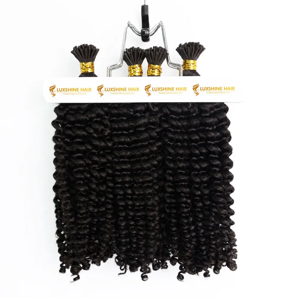 I-Tip Extensions Natural Color Deep Curly