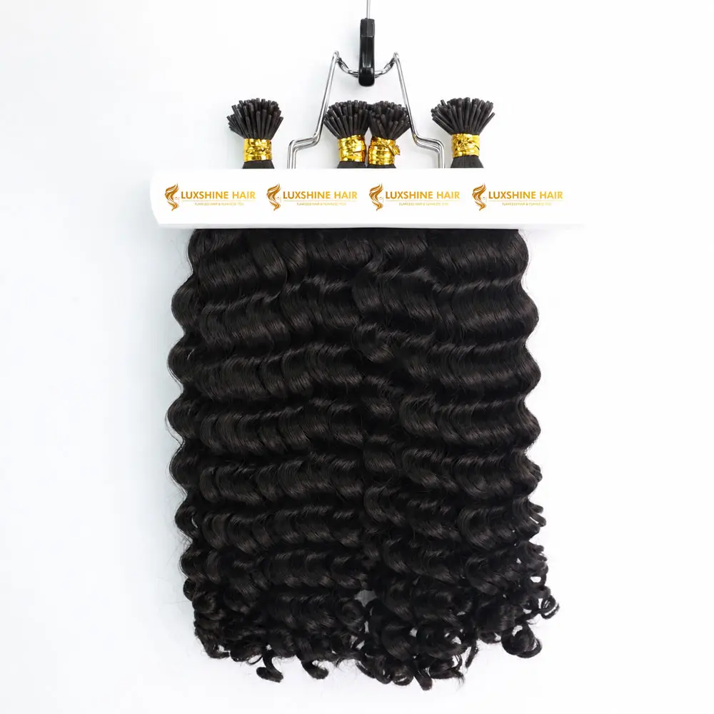 I Tip Extensions Deep Wavy 15 05 2026 2 - Luxshine Hair I-Tip Extensions Natural Color Deep Wavy