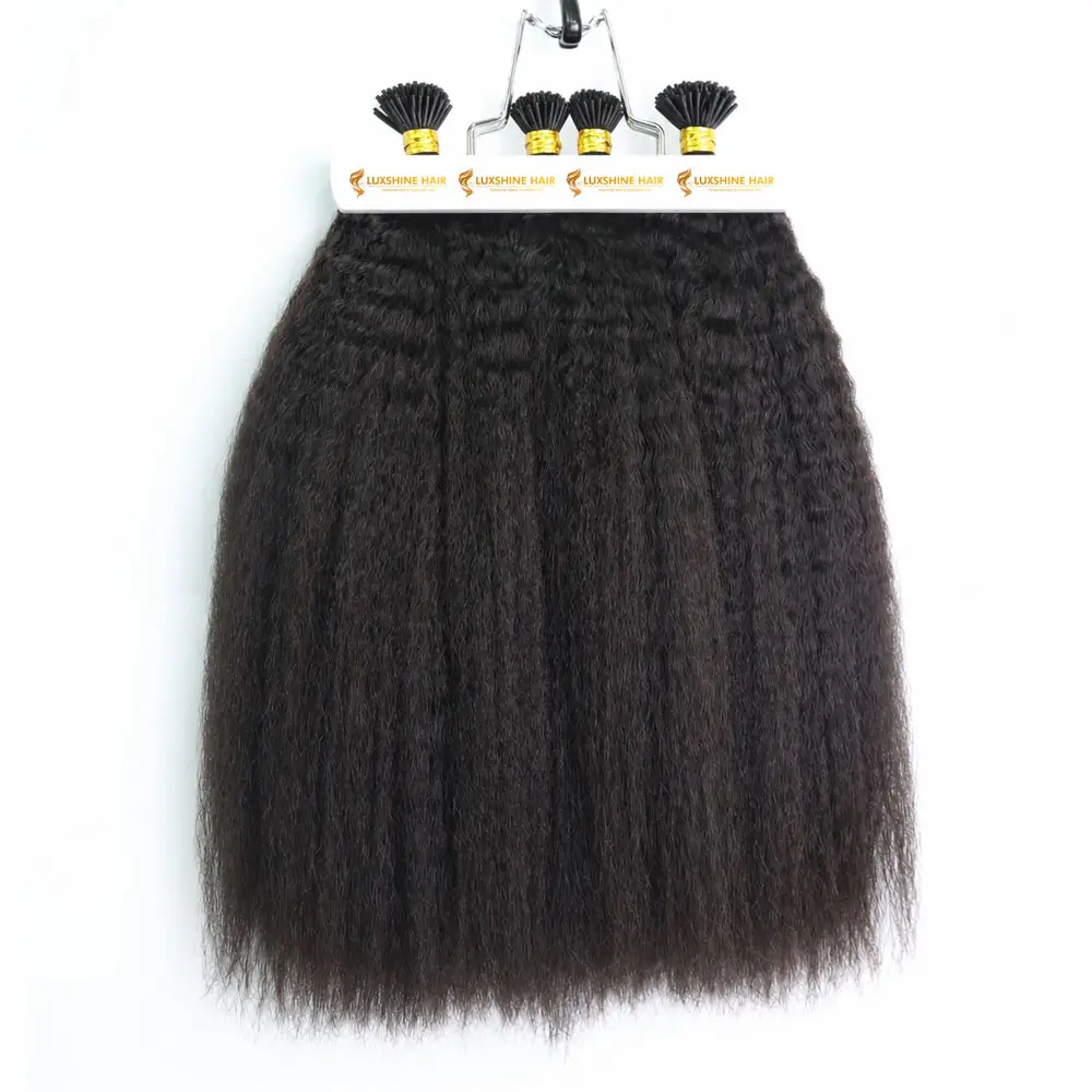 I-Tip Extensions Natural Color Kinky Straight