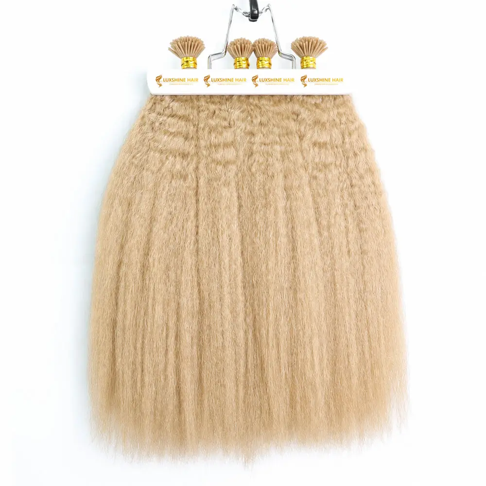 I-Tip Extensions Light Blonde Kinky Straight