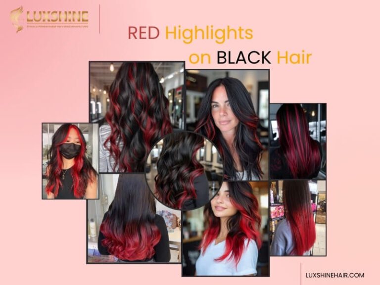 Red Highlights on Black Hair