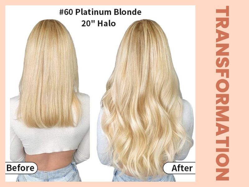 luxshine-hair-#60-Platinum-Blonde-20-inch-Halo-hair-extensions-before-and-after-transformation-06112024